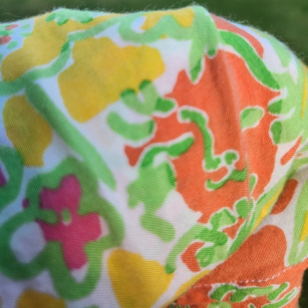 Lilly Pullitzer SUMMER ROMPER WITH POCKETS Size SMALL pink Orange White Green - Picture 8 of 11